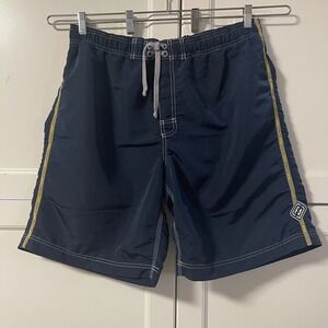 Billabong Sub Aquatic Series Board Shorts Mens Navy Blue Yellow Tape Logo Size L